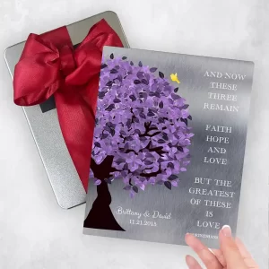 Tin Half Purple Tree 10th Anniversary Gift Delivery Box Gift for Couple TOY-1475