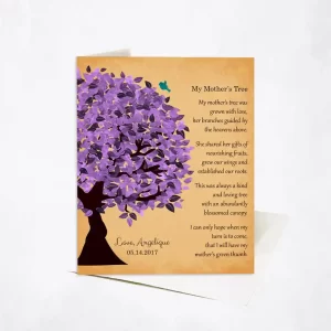 Half Purple Tree Mother's Day Card Gift for Mom C-1478