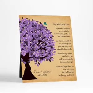Half Purple Tree Mother's Day Desktop Plaque Gift for Mom D-1478