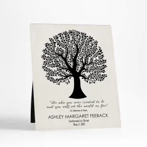 Curly Tree Faith Milestone Desktop Plaque Gift for Child D-1506