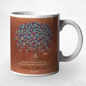 Copper Willow Tree 7th Anniversary Coffee Mug Gift for Couple M-1513