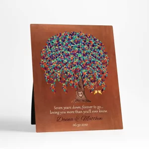 Copper Willow Tree 7th Anniversary Desktop Plaque Gift for Couple D-1513