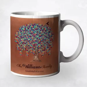 Copper Willow Tree 7th Anniversary Coffee Mug Gift for Couple M-1515