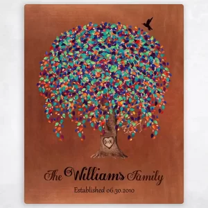 Copper Willow Tree 7th Anniversary Wall Plaque Gift for Couple LTC-1515