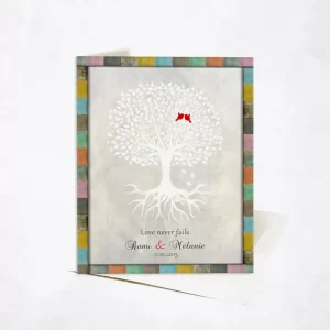 White Tree with Roots Anniversary Card Gift for Couple C-1524