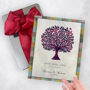 Purple Tree Silhouette Anniversary Gift Delivery Box Gift for Couple TOY-1525