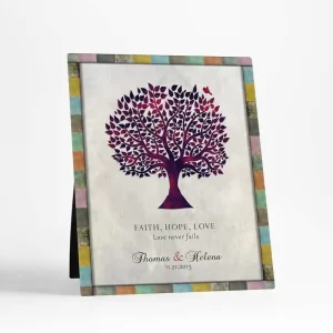 Purple Tree Silhouette Anniversary Desktop Plaque Gift for Couple D-1525