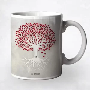 White Canopy Tree Anniversary Coffee Mug Gift for Couple M-1533