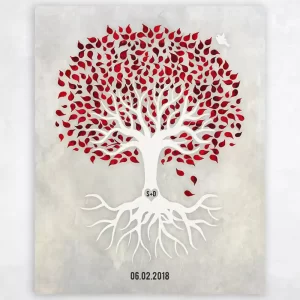White Canopy Tree Anniversary Wall Plaque Gift for Couple LTC-1533