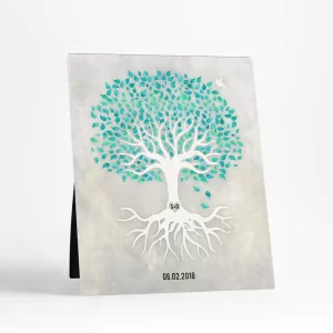 White Canopy Tree Anniversary Desktop Plaque Gift for Couple D-1536