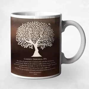 Bronze Tree Silhouette Leadership Appreciation Coffee Mug Gift for Nurse M-1561