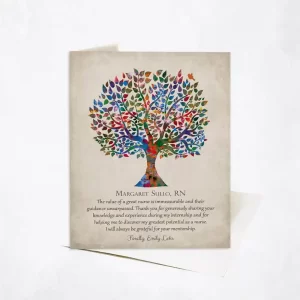 Watercolor Tree Leadership Appreciation Card Gift for Nurse C-1562