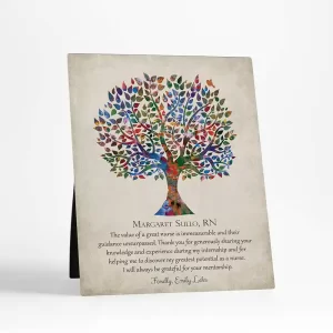 Watercolor Tree Leadership Appreciation Desktop Plaque Gift for Nurse D-1562