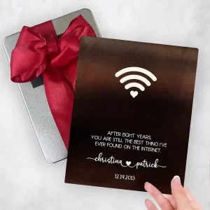 Bronze Couple Silhouette 8th Anniversary Gift Delivery Box Gift for Couple TOY-1567