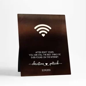 Bronze Couple Silhouette 8th Anniversary Desktop Plaque Gift for Couple D-1567