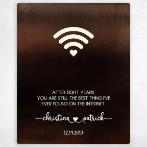 Bronze Couple Silhouette 8th Anniversary Wall Plaque Gift for Couple LTC-1567