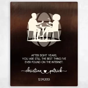 Bronze Couple Silhouette 8th Anniversary Wall Plaque Gift for Couple LTC-1568
