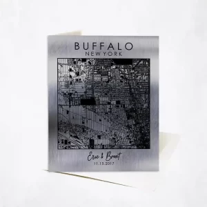 Tin City Map 10th Anniversary Card Gift for Couple C-1586