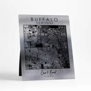 Tin City Map 10th Anniversary Desktop Plaque Gift for Couple D-1586