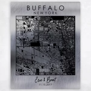 Tin City Map 10th Anniversary Wall Plaque Gift for Couple LTC-1586