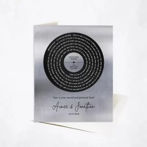 Tin Our Song Lyrics Record Label 10th Anniversary Card Gift for Couple C-1590