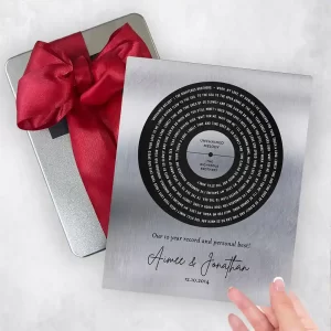 Tin Our Song Lyrics Record Label 10th Anniversary Gift Delivery Box Gift for Couple TOY-1590