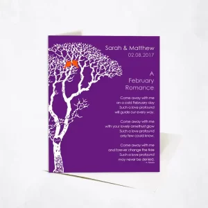 White Bare Tree Engagement Card Gift for Couple C-1702