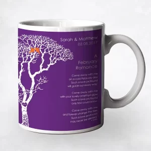 White Bare Tree Engagement Coffee Mug Gift for Couple M-1702