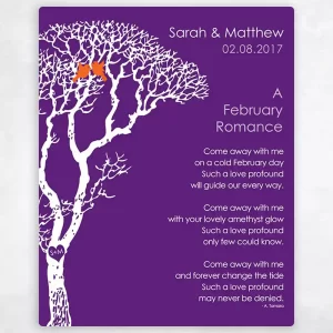 White Bare Tree Engagement Wall Plaque Gift for Couple LTC-1702