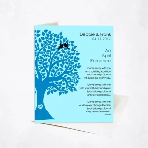 Half Silhouette Tree Engagement Card Gift for Couple C-1704