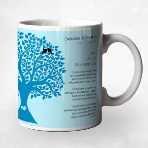 Half Silhouette Tree Engagement Coffee Mug Gift for Couple M-1704