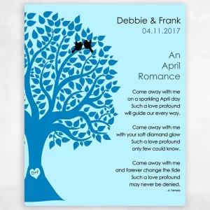 Half Silhouette Tree Engagement Wall Plaque Gift for Couple LTC-1704