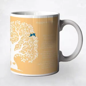 Half Artful Tree Engagement Coffee Mug Gift for Couple M-1711