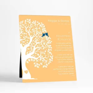 Half Artful Tree Engagement Desktop Plaque Gift for Couple D-1711