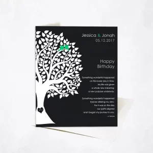 Half Silhouette Tree Spouse Birthday Card Gift for Spouse C-1717