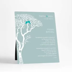 White Bare Tree Spouse Birthday Desktop Plaque Gift for Spouse D-1724