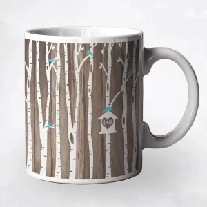 Wood Birch Trees 5th Anniversary Coffee Mug Gift for Couple M-1729