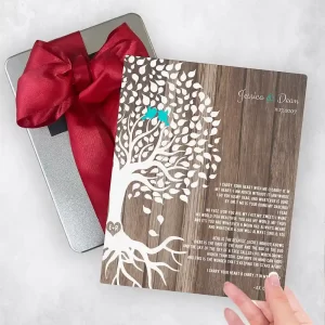 Wood Half Tree with Roots 5th Anniversary Gift Delivery Box Gift for Couple TOY-1730