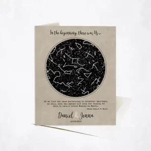 Star Map 10th Anniversary Card Gift for Couple C-1735