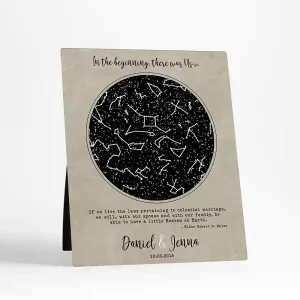 Star Map 10th Anniversary Desktop Plaque Gift for Couple D-1735