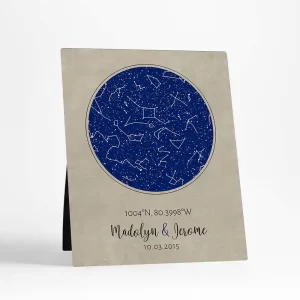 Star Map 2nd Anniversary Desktop Plaque Gift for Couple D-1736