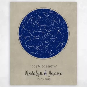 Star Map 2nd Anniversary Wall Plaque Gift for Couple LTC-1736