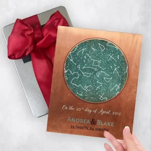 Copper Star Map 7th Anniversary Gift Delivery Box Gift for Couple TOY-1737