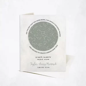Star Map Baby Birth Card Gift for Boy Or Girl C-1748