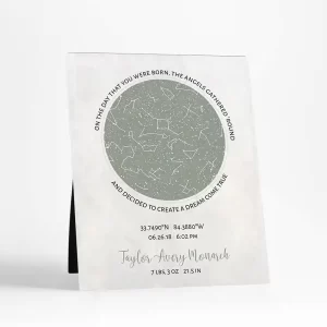 Star Map Baby Birth Desktop Plaque Gift for Boy Or Girl D-1748