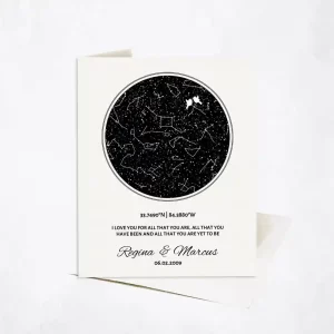Star Map 11th Anniversary Card Gift for Couple C-1762