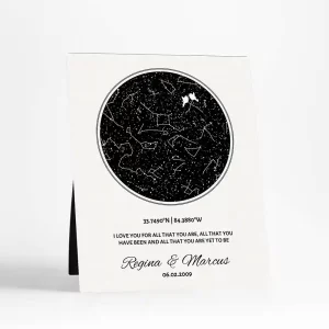 Star Map 11th Anniversary Desktop Plaque Gift for Couple D-1762