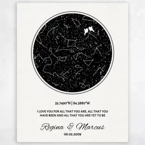 Star Map 11th Anniversary Wall Plaque Gift for Couple LTC-1762