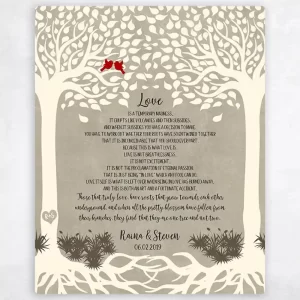 Two Trees with Roots Anniversary Wall Plaque Gift for Couple LTC-1766