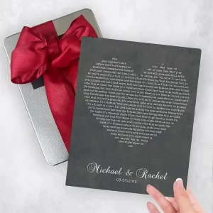 Heart Shape Song Lyrics 2nd Anniversary Gift Delivery Box Gift for Couple TOY-1784